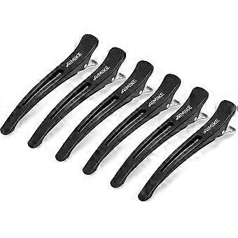 AIMIKE 6pcs Professional Hair Clips for Styling Sectioning Non Slip No-Trace Duck Billed Hair Clips with Silicone Band Salon and Home Hair Cutting Cli