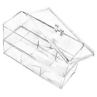 Acrylic Makeup Puff Organizer Transparent Cosmetic Sponge Box for Storage 2-Layers