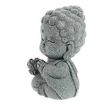 Small Buddha Statue Aquarium Decoration for Fish Tank 2Pcs Dark Grey Resin