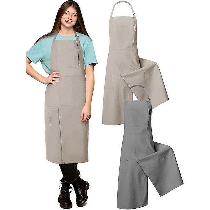 Canvas Craft Apron with Adjustable Neck Strap, Split Legs and Front Utility Pockets