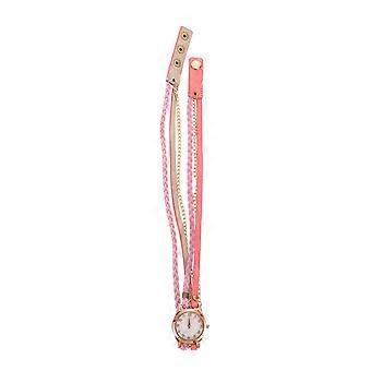 Women Bracelet Watch for Decor with Delicate Design Pink PU