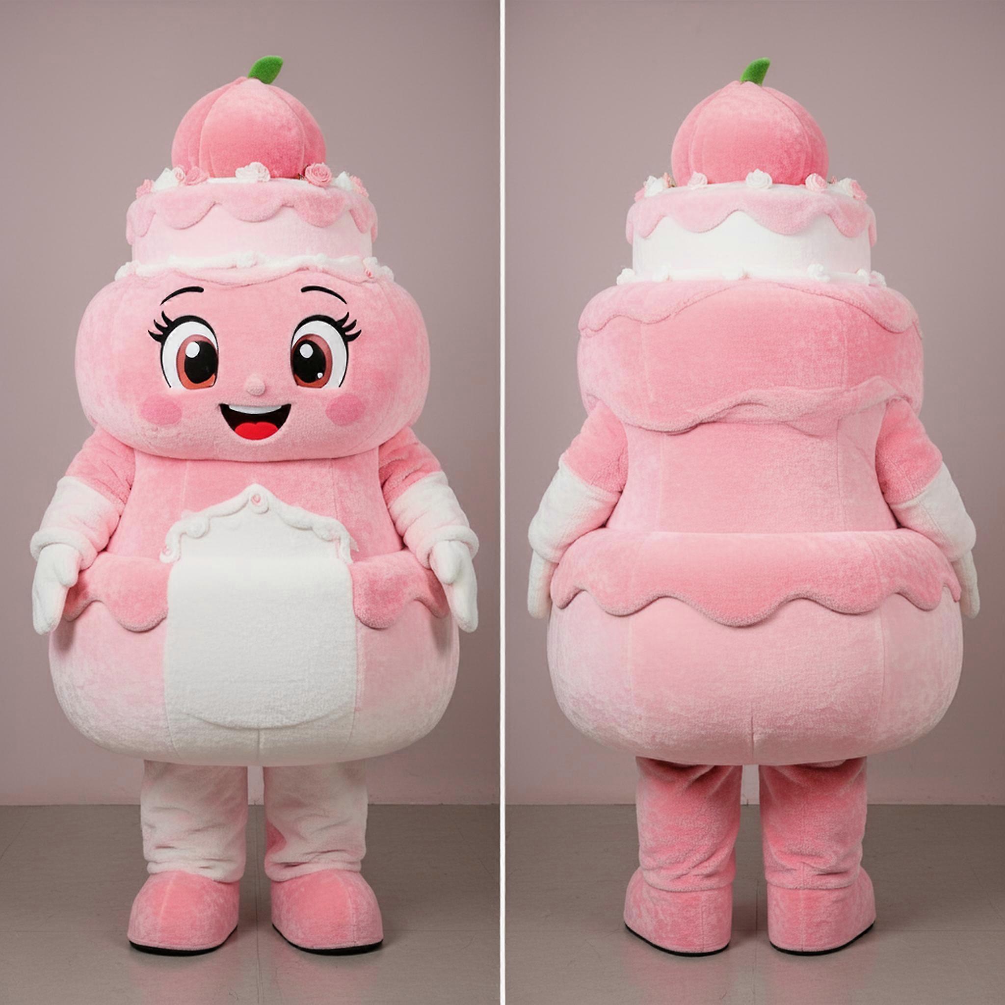 MASTICOT Peach Velvety Wedding Cake Mascot
