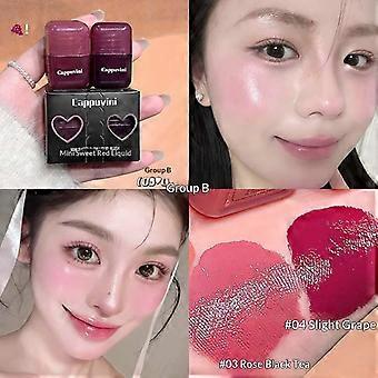 Cappuvini Mini Hydraterende Vloeibare Blush, Energieke Zoete Wangen Rouge Blush, Langdurig, Gemakkelijk Aan te Brengen, Natuurlijk Ademend