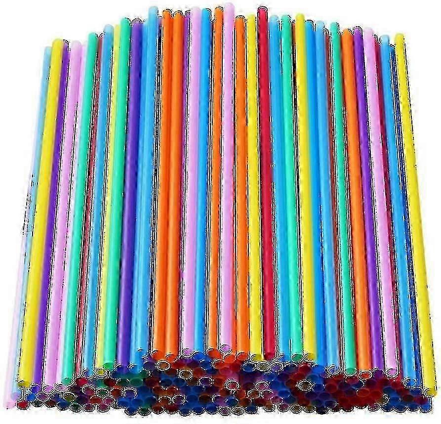 1000 Pcs Colorful Plastic Long Disposable Drinking Straws