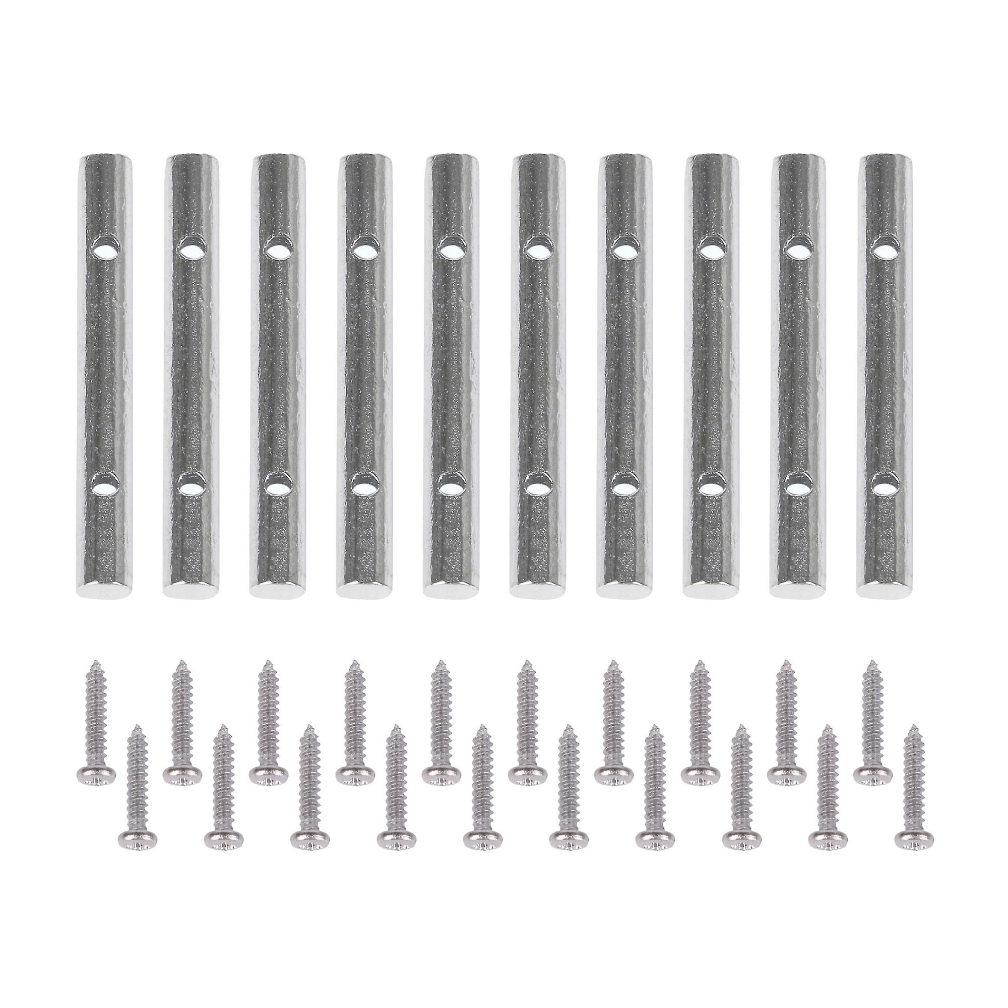 10 PCS Chrome Zinc Alloy Electric Guitar String Retainer Bar with Screws