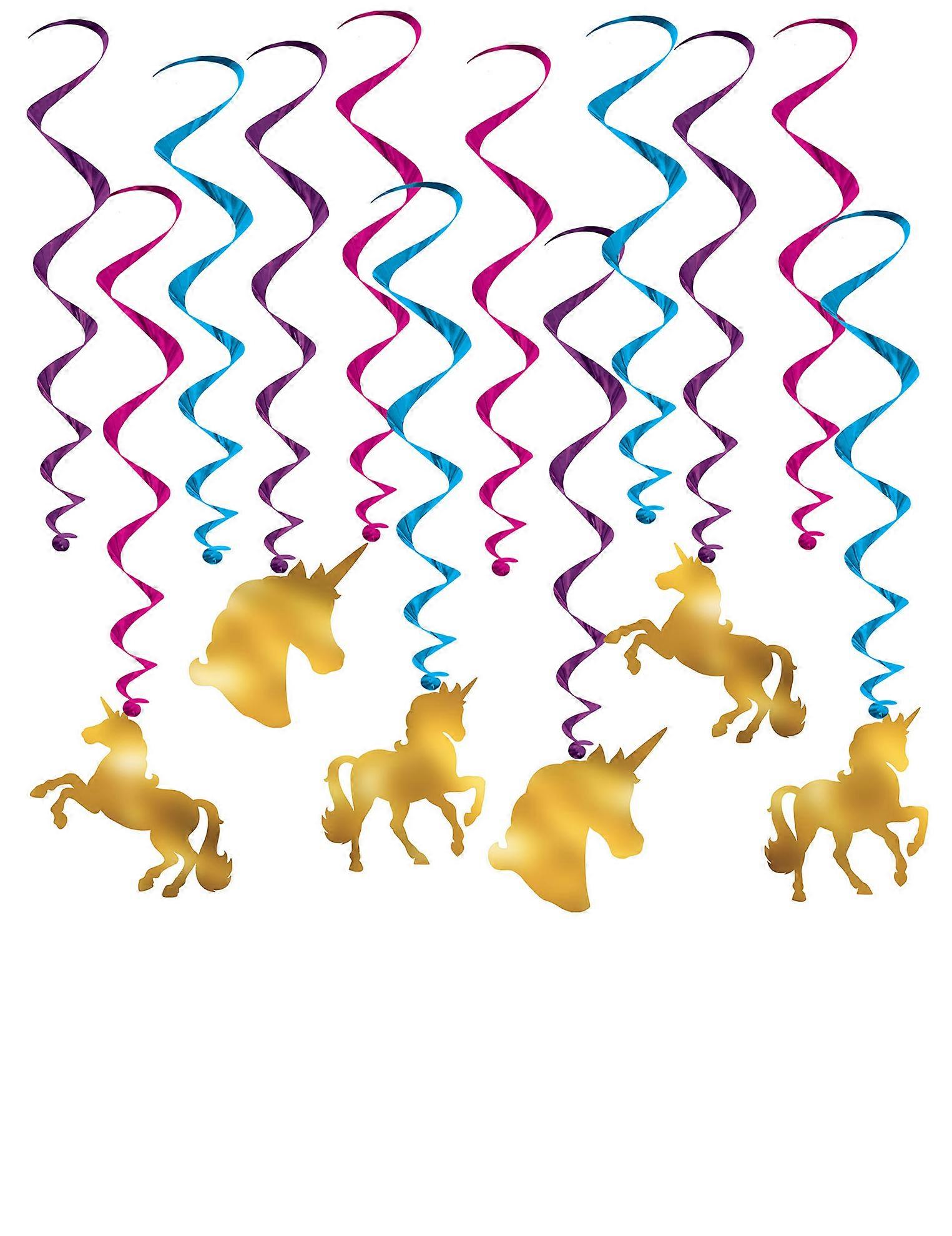 12 Unicorn Hanging Decorations