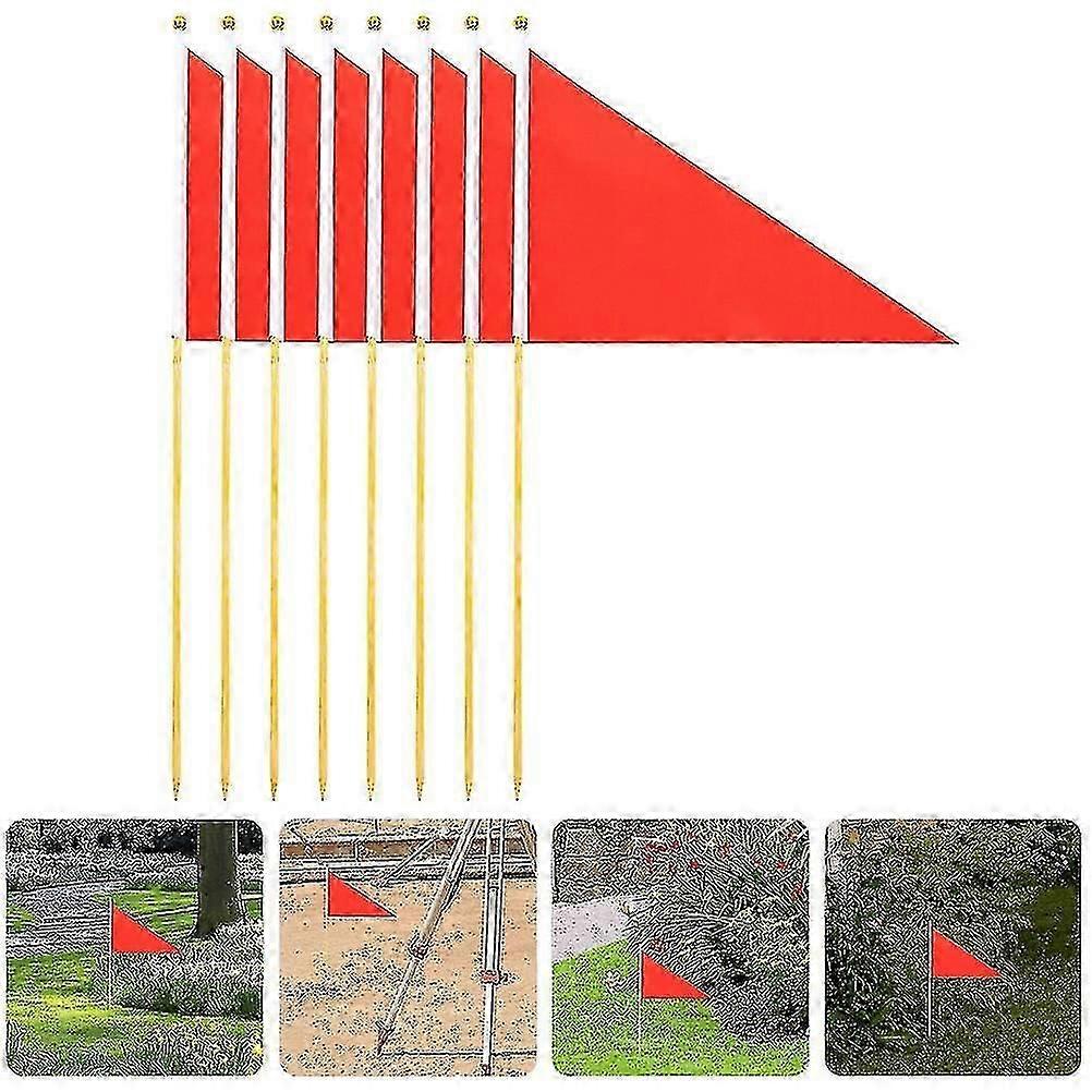 8pcs Lawn Mark Flags Construction Marker Triangle Flags Site Construction Flags