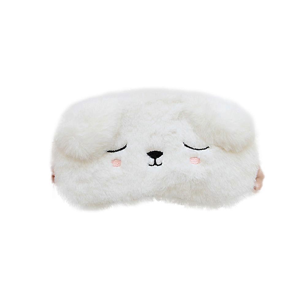 Sleep Blindfold Plush Eye Patch for Travel White