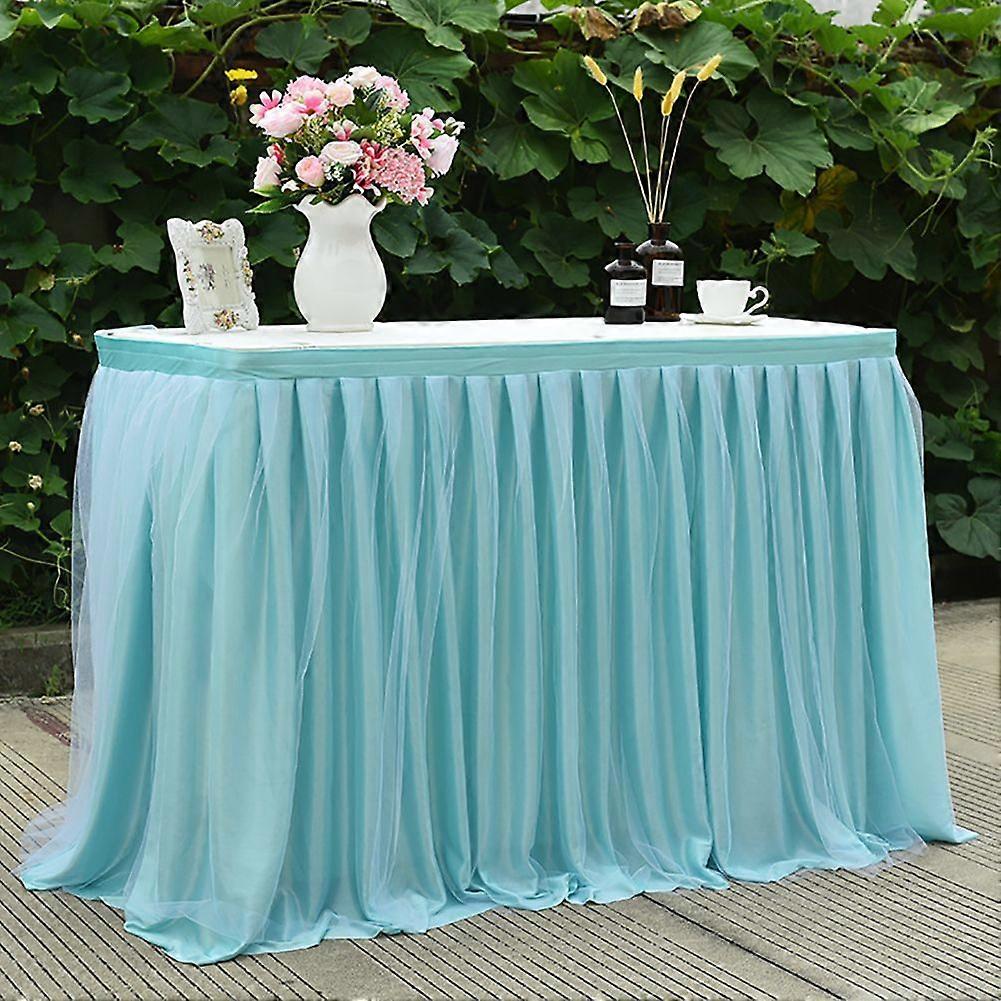 Easy Install Ruffle Tulle Table Skirt for 6ft Tables