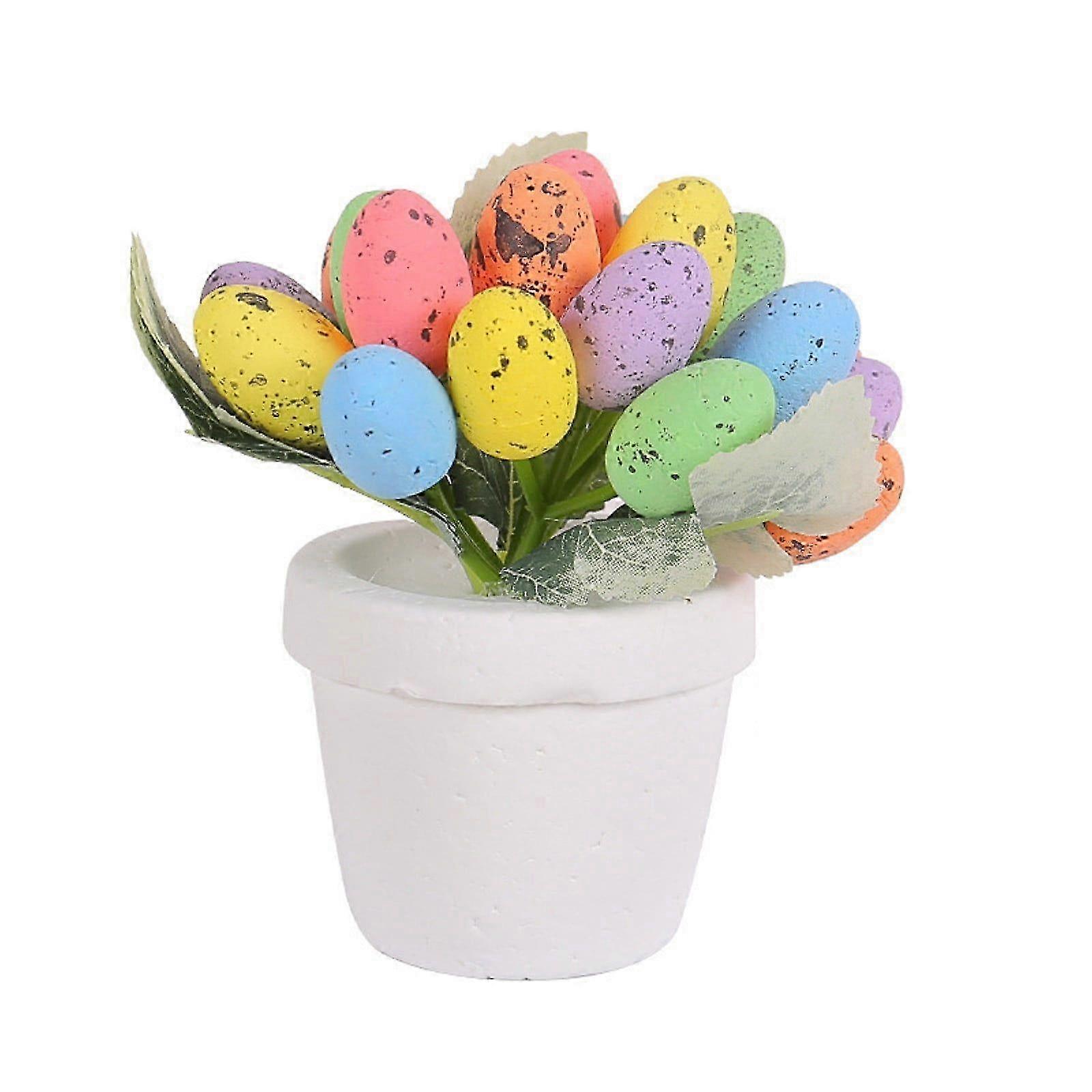 Vibrant Foam Easter Egg With Pot Base