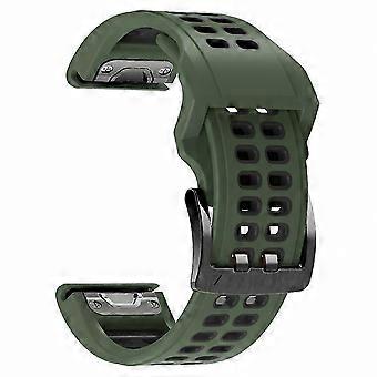 Silicone Watch Band 26mm Dual Row Holes Two-Color Compatible with Garmin Fenix 7