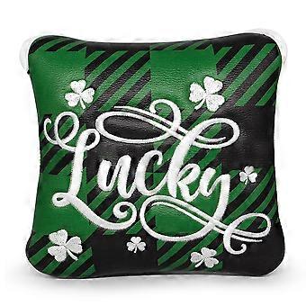 FourLeaf Design Square Mallet Putter Head Cover Waterproof Golf Club Accessory Green