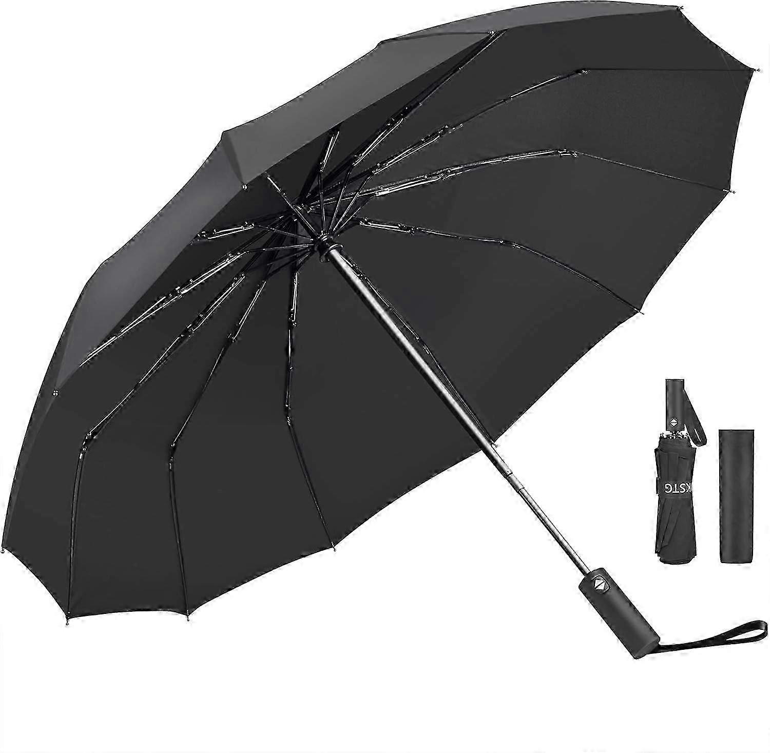 Auto Close Windproof Folding Umbrella