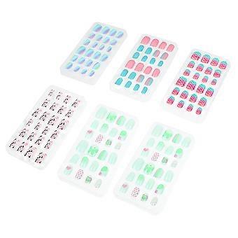 Kids Nail Covers Manicure False Nails for 6 Boxes Colorful Wearable Nails