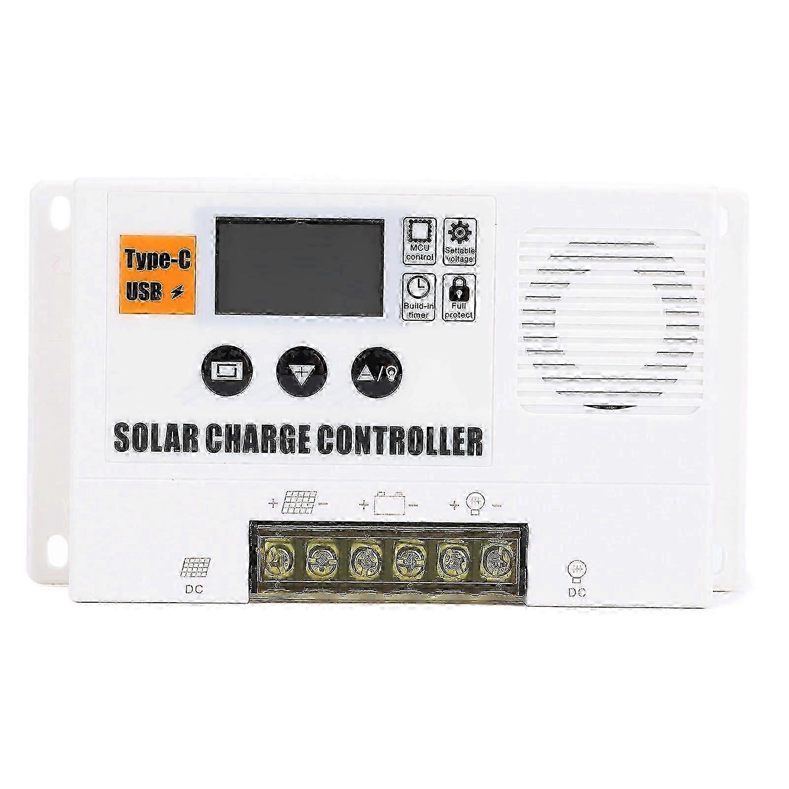 PWM solar charge controller 12V/24V with automatic adjustment. 100A intelligent. compatible with off-grid systems.