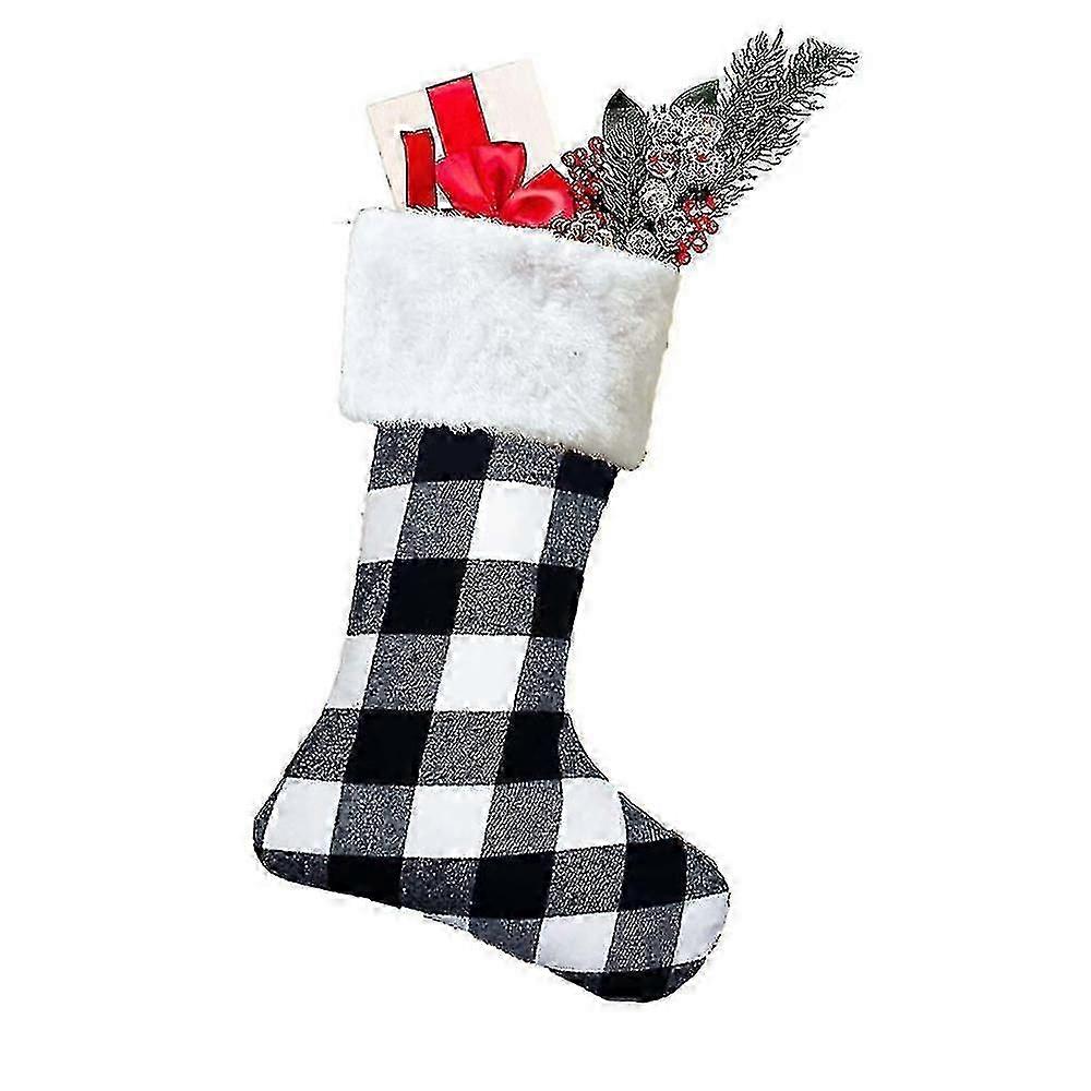Soft Plush Plaid Christmas Stocking Socks