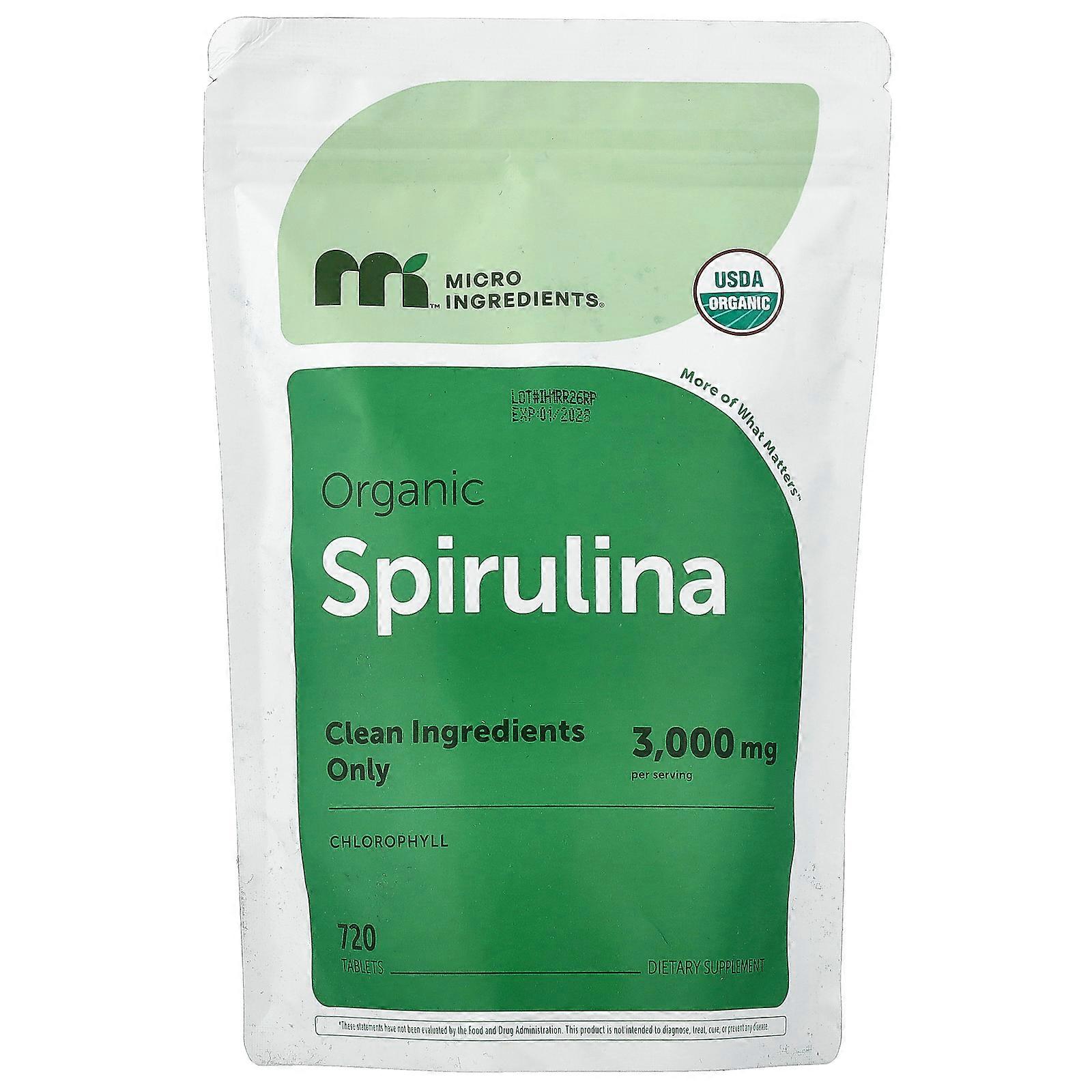 Micro Ingredients, Organic Spirulina, 720 Tablets