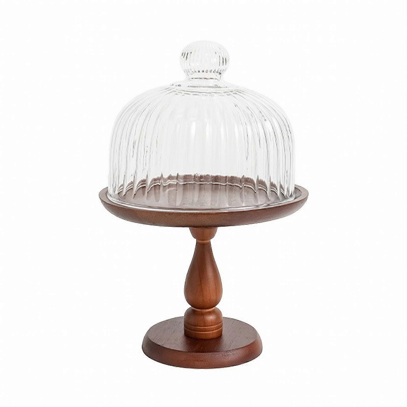 Ribbed Cake Stand with Dome | Elegant Tabletop Presentation, Cake Stand with