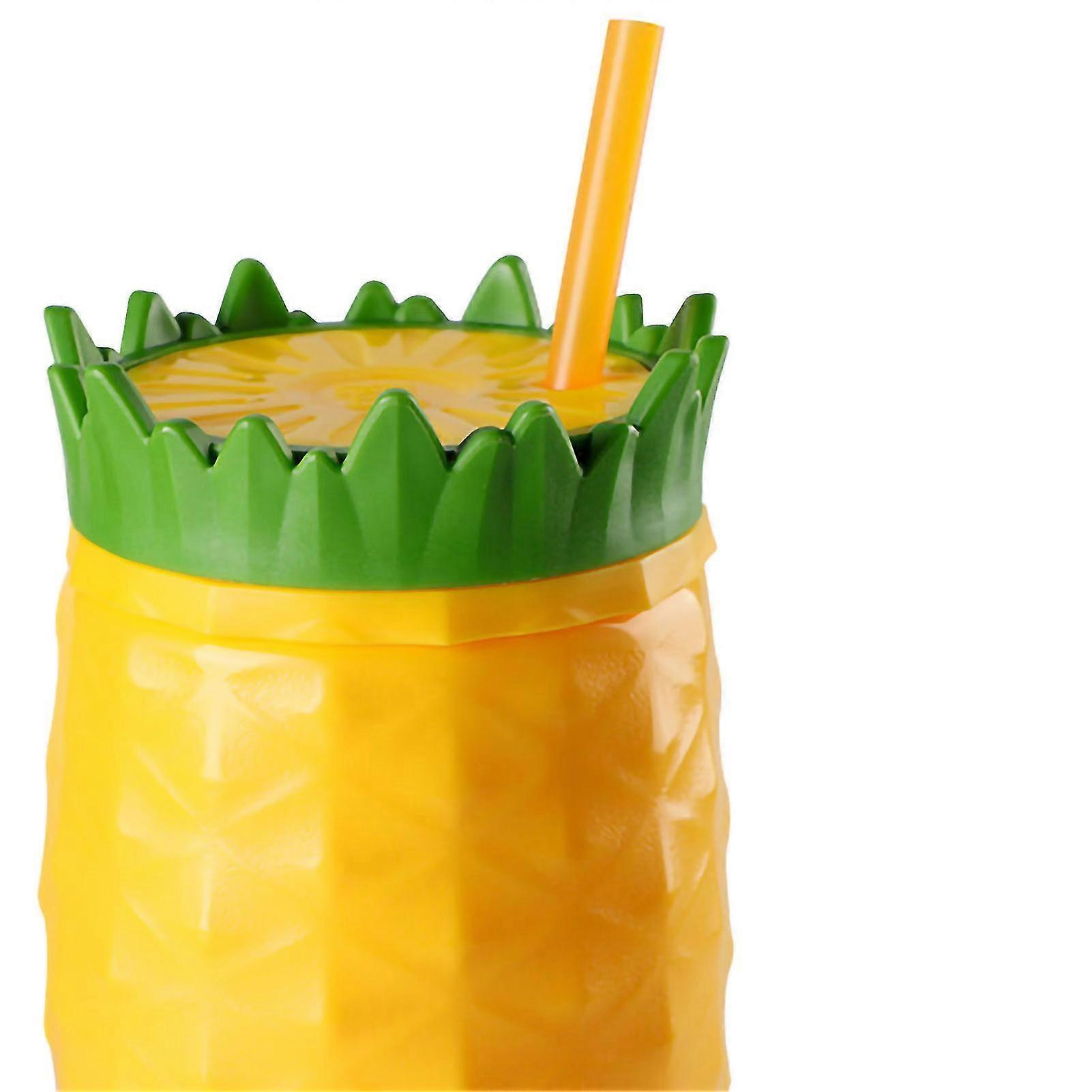 Fruit Shape Double Layer Plastic Cup with Straw 300-500mL Type3