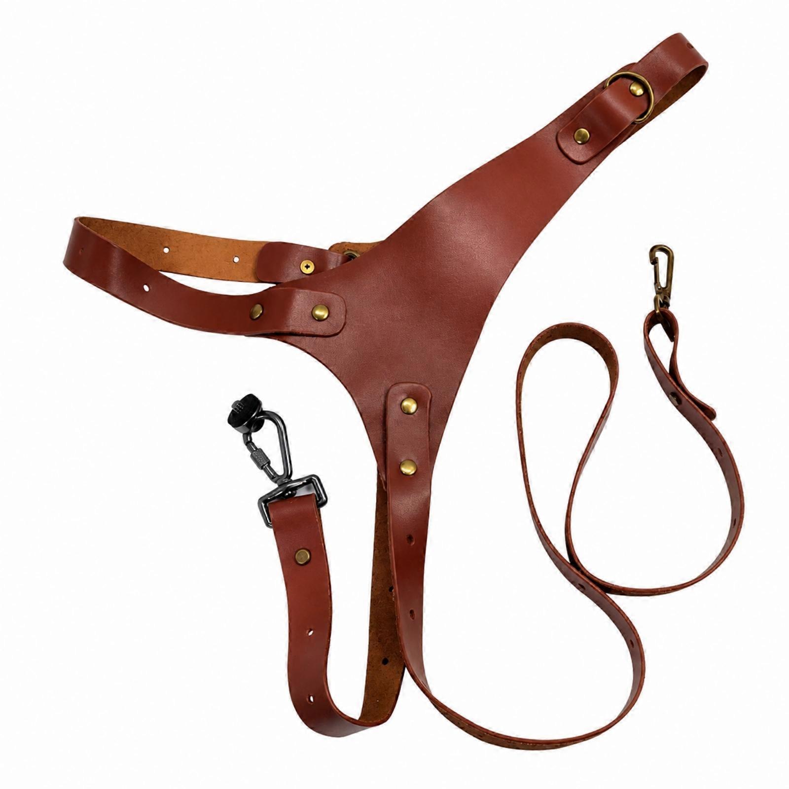 Leather Camera Shoulder Strap Adjustable Leather Camera Strap with Brass Rivets
