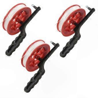 Efficient Spooling 3X 100M Twisted String Line Kite Reel Winder with Red Wheel