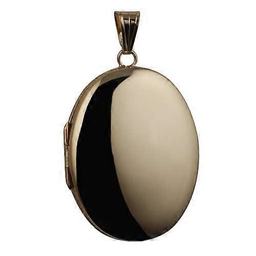 18ct Gold 35x26mm plain handmade oval Locket