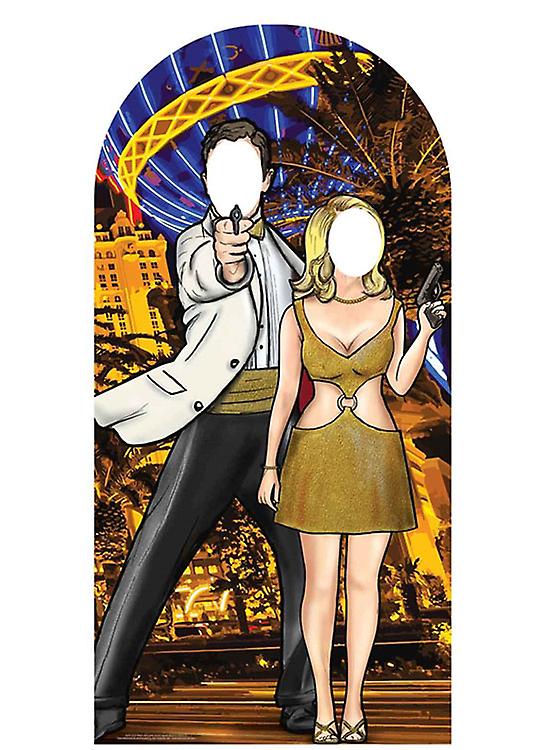 Black and Gold Secret Agent Stand - in Cardboard Cutout / Standee