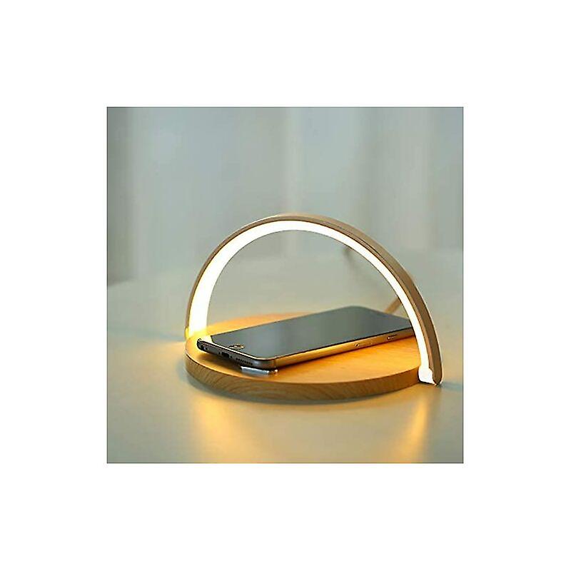 Dimmable LED Bedside Lamp with Wireless Charging, USB Powered, Touch Control for Bedroom, Study, Office