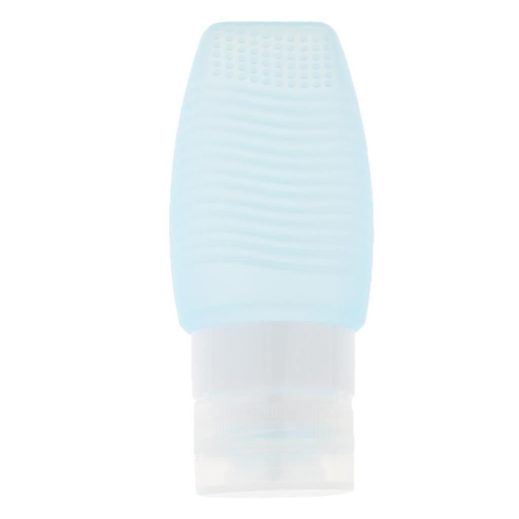 Silicone Squeezable Empty Lotion Shampoo Makeup Bottle 48ml Light Blue