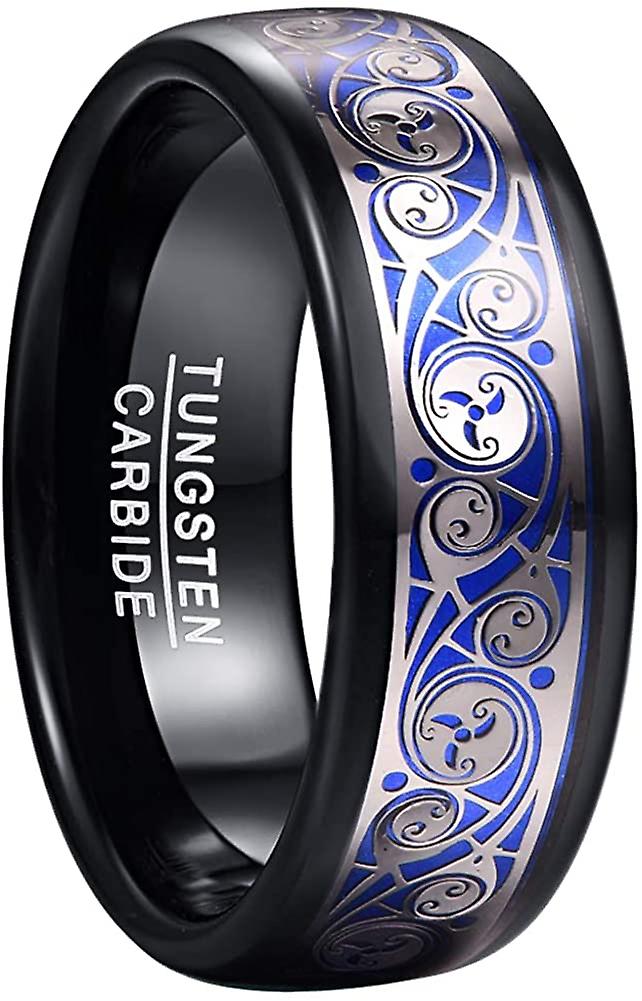 8mm Width Men's Tungsten Carbide Steel Ring