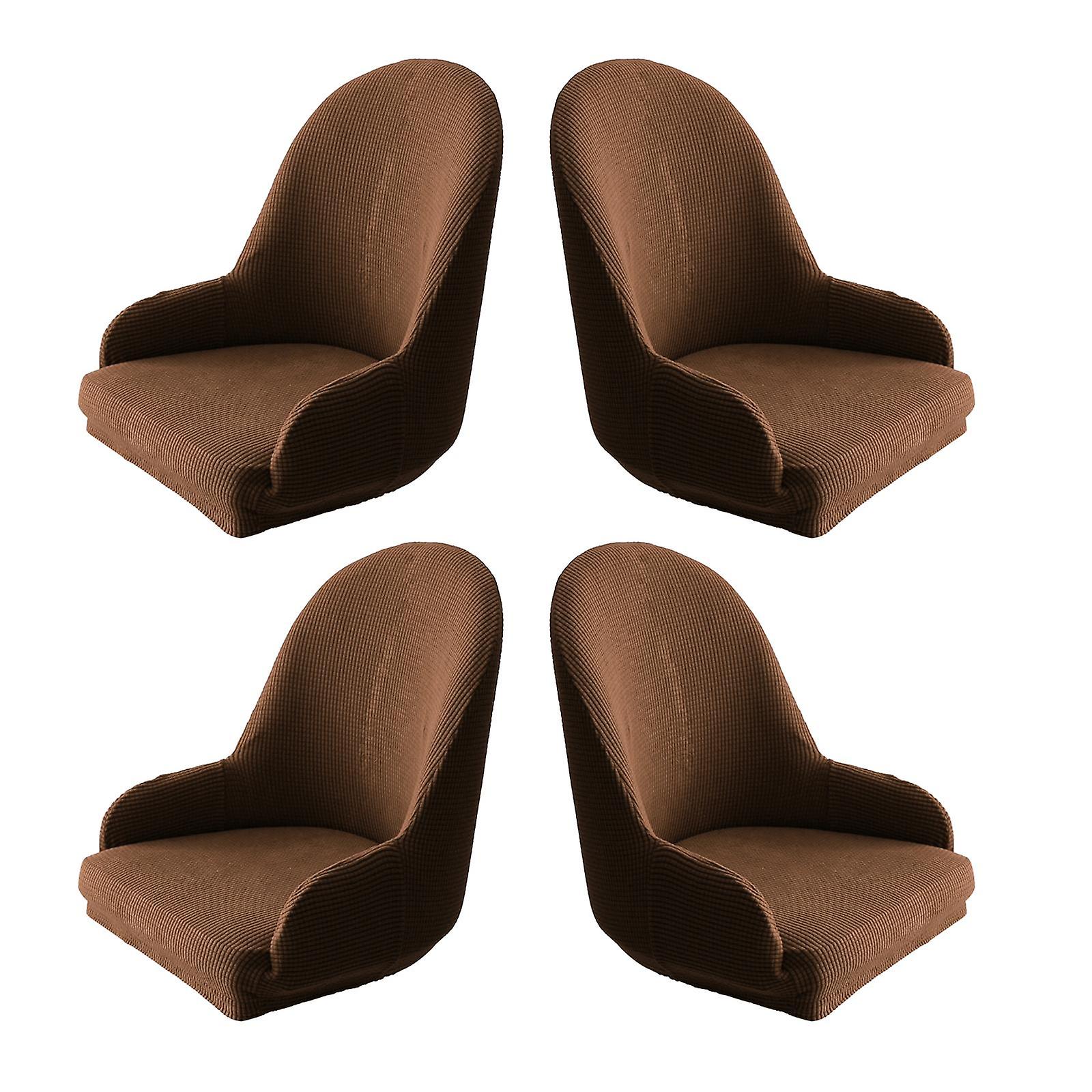 4pcs Solid Color Wingback Chair Cover Protector Party Offices Bars Decor dark blue