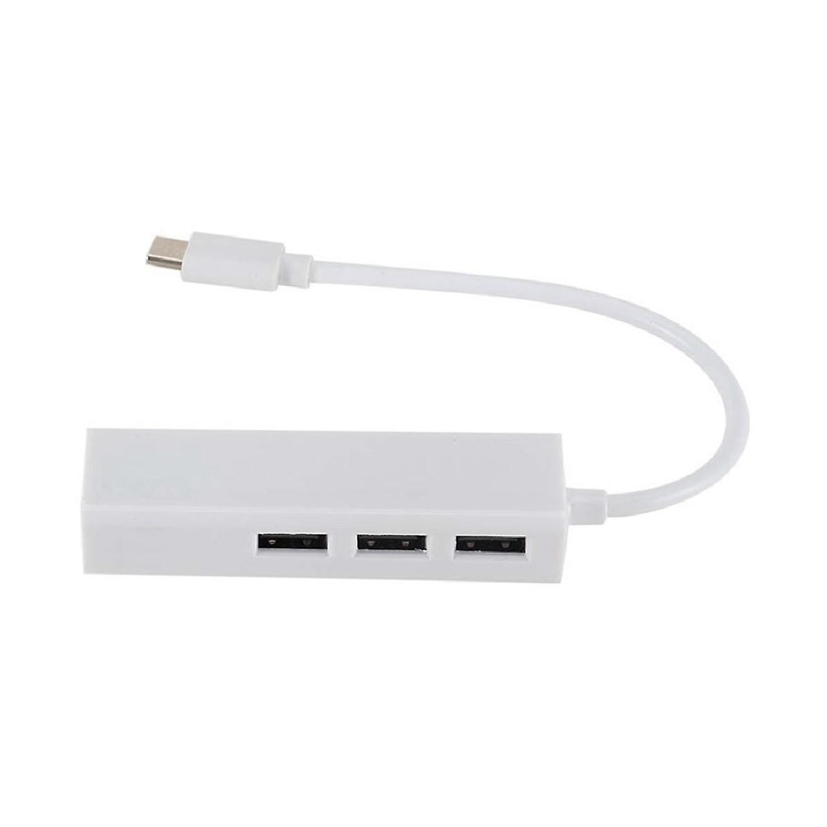 TYPEC TO USB2.0 100GbE Network Card Hub Lan Rj45 Ethernet Network Adapter 3 Port USB 2.0
