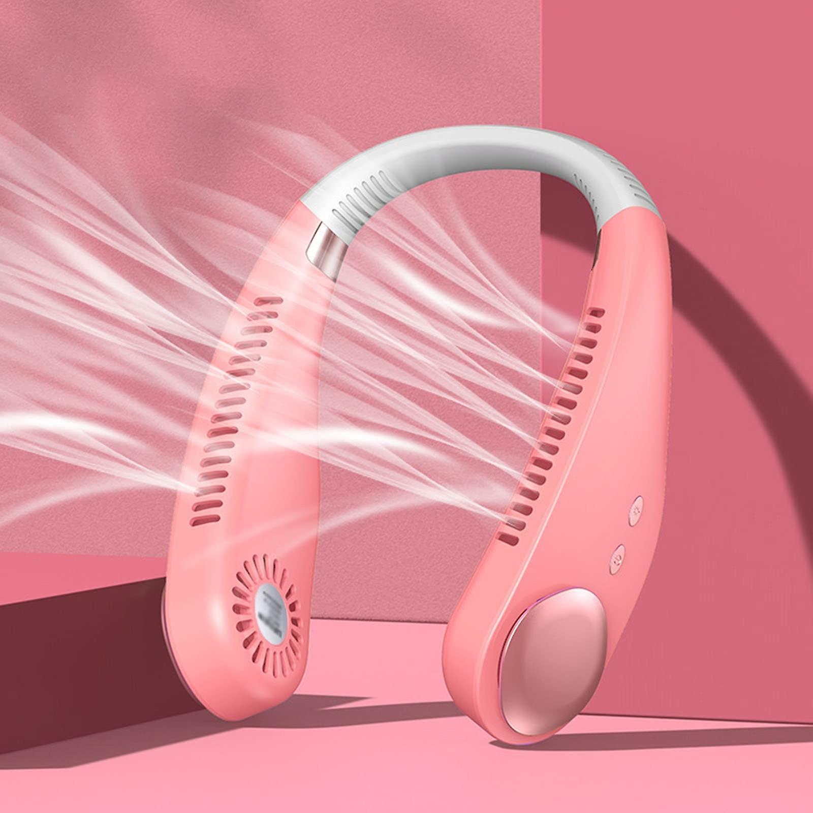 Adjustable Portable Usb Neck Fan (pink)