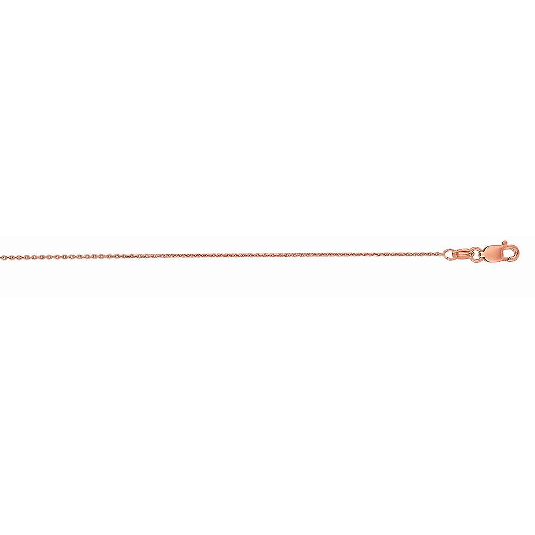Colar de corrente de ouro rosa 14k com fecho lagosta, 43 cm (17 polegadas), 0,7 mm de espessura, para mulheres e homens - Comprimento: 40 a 50 cm (16 a 20 polegadas).