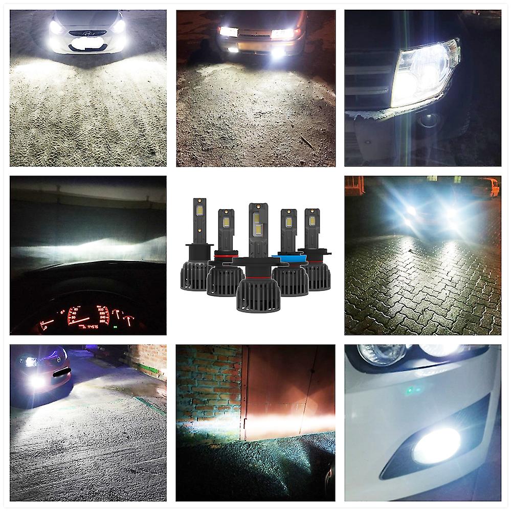 Hvid-20000lmled H7 H1 H4 H19 H11 H8 H9 880 881 H27 H16 D2h 9005 Hb3 9006 Hb4 9012 Hir2 H11b H8b H9b Bil Forlygte 110W 20000lm 6500k 2stk