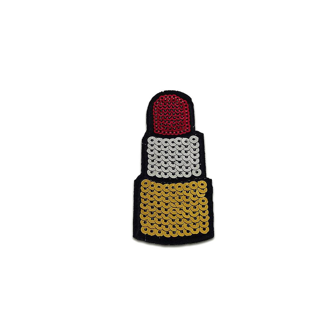 Patch - Lipstick with sequins – gold – 8,7x3,6cm - Patch
