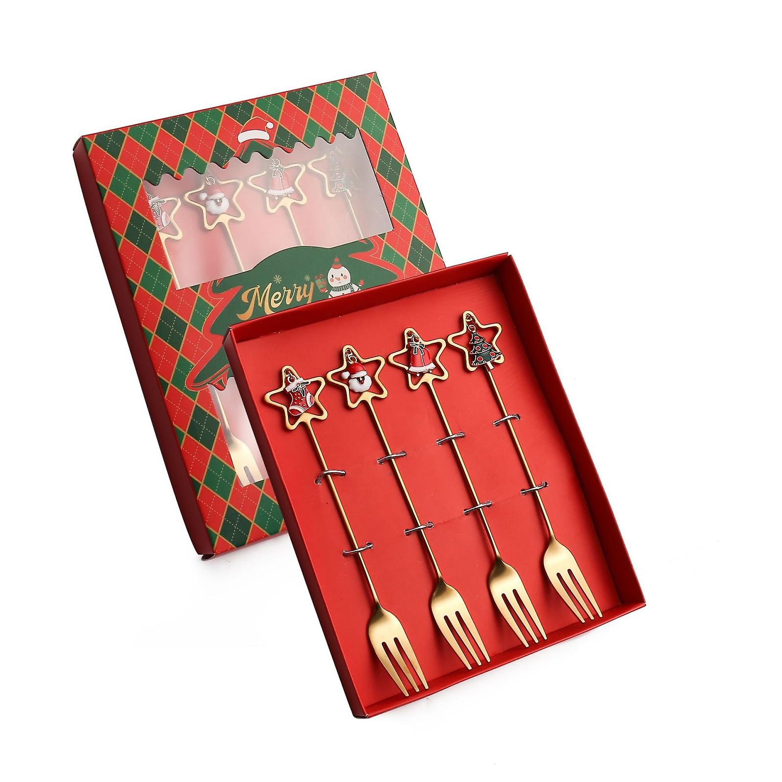 4pcs /Pack Christmas Cutlery Gift 410 Fork