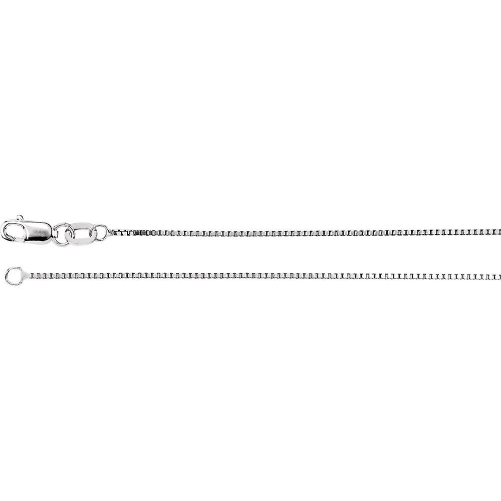 Pulseira feminina em ouro branco 14k com elos de 0,75 mm e 7 polegadas (17,8 cm) - 1,1 gramas