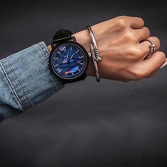 Reloj de cuarzo con correa de cuero de PU retro impermeable