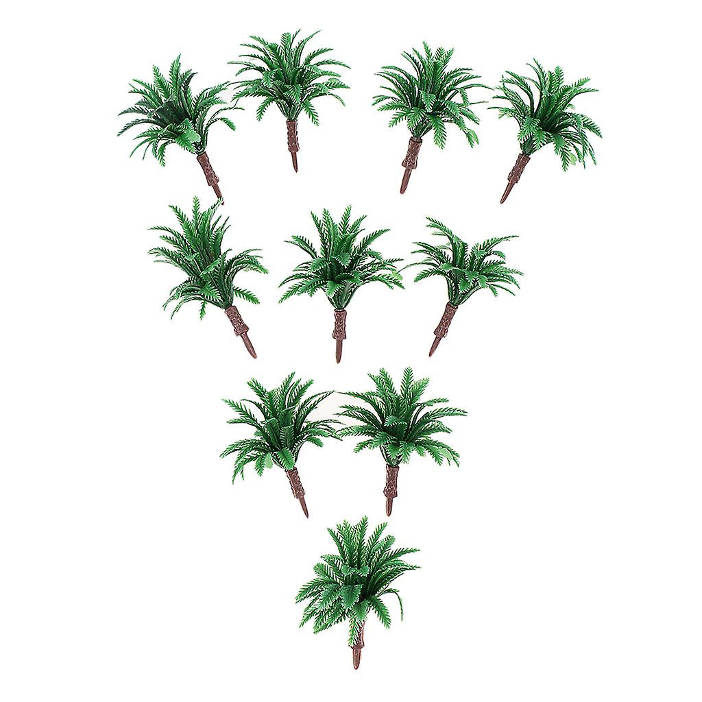 10Piece 4.5cm Green Tree Models 1/150 N for Train Railroad Scenery Greenery