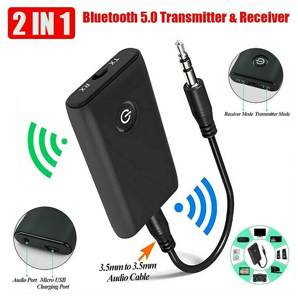 Wireless Bluetooth 5.0 Transmitter Receiver 3.5mm Audio Jack Aux Adapter