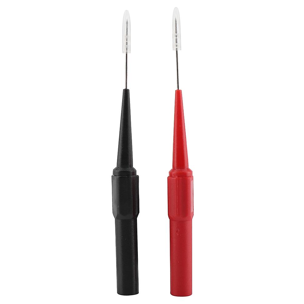 Risegun Pair of Test Probes Isolation Piercing Needle for Multimeter Color Red Black