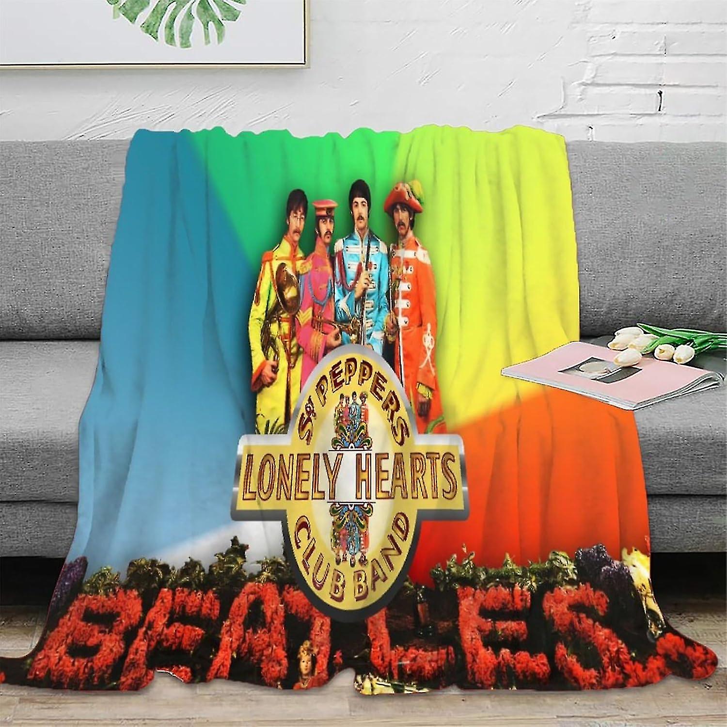 Tv Sofa Flannel Blanket Throw,3d The Beatles Print Blanket Microfiber Soft Throw Blanket Lightweight Fluffy Warm Comfortable Plush Blanket K-42