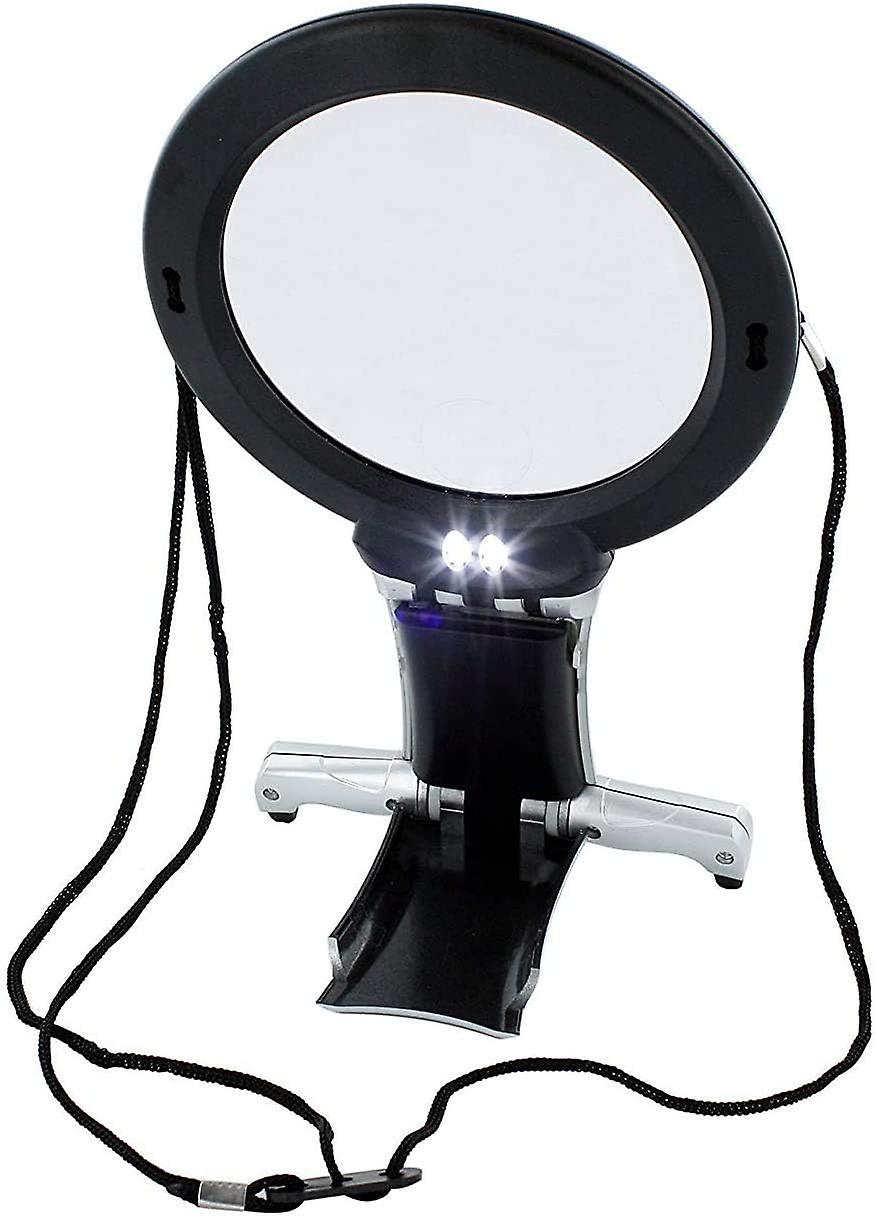 Magnifying Neck and Desk Magnifier 6X Magnifier, Hands-free Arm and Desk Lighted LED Magnifying Glas