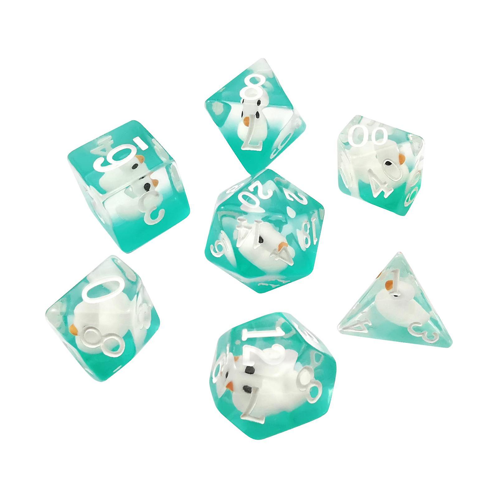 7Pcs Polyhedral Dice Set Table Game Portable Math Counting Role Playing Toy Multi Sides Dice Kits for Presents Adults