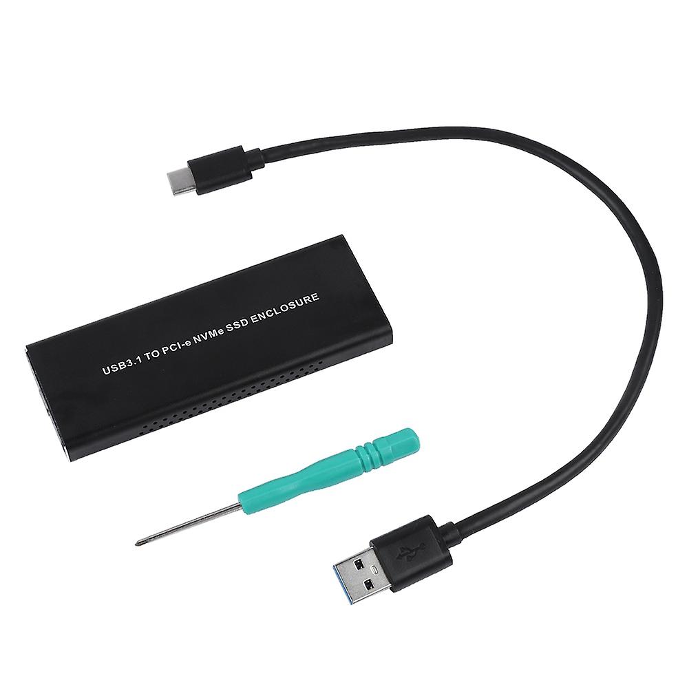External NVME M.2 to Type C3.1 Mobile Hard Disk Box HDD Enclosure Black