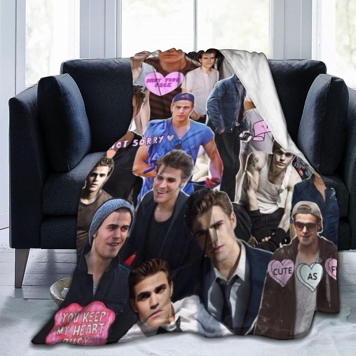 Cozy Plush Paul Thow Blanket Wesley Flannel Blanket,Bedding Warm Fleece Soft Blanket for Sofa Couch Living Room Office Car Camp Beach Blankets a3077