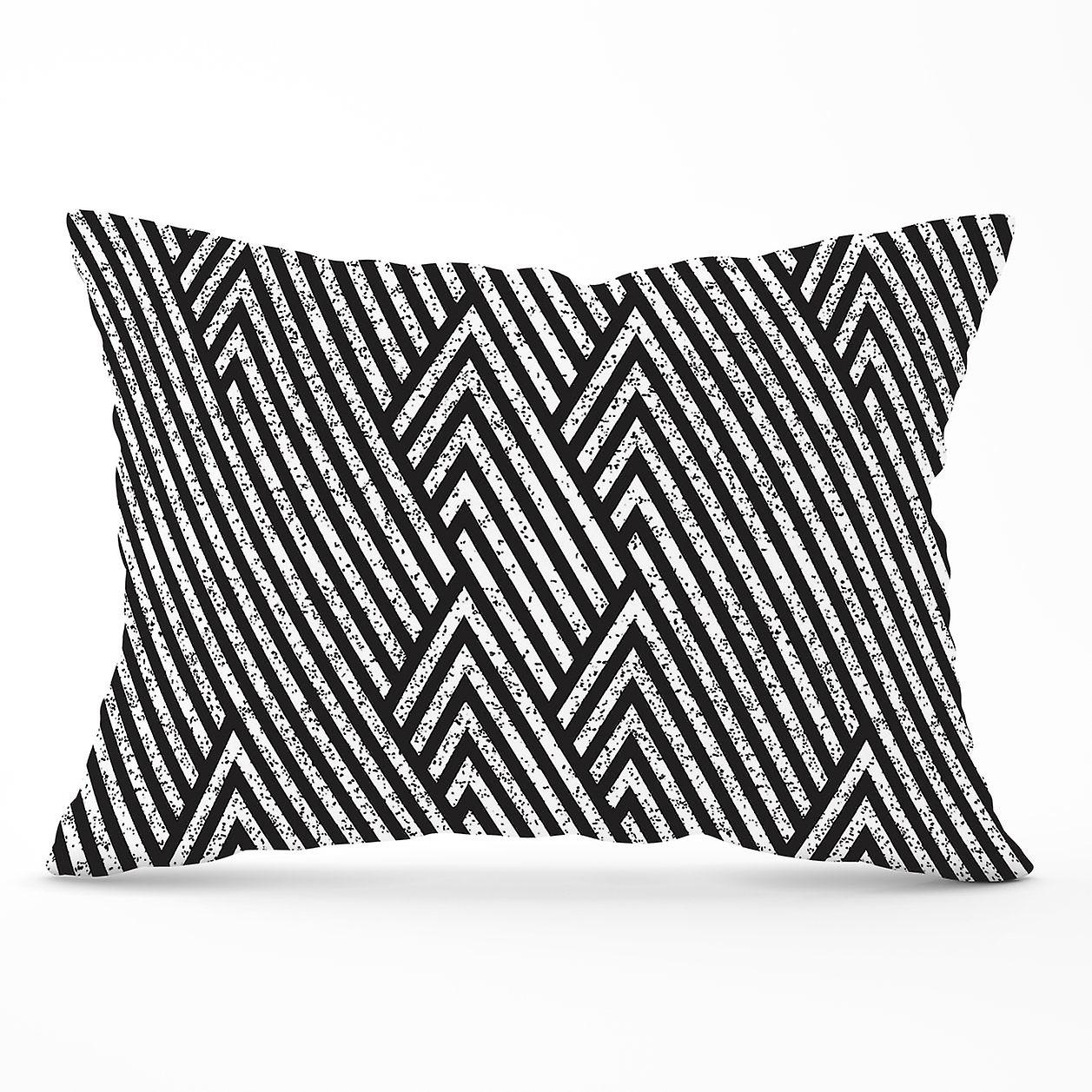 Oblique Black Grunge Pattern Cushions