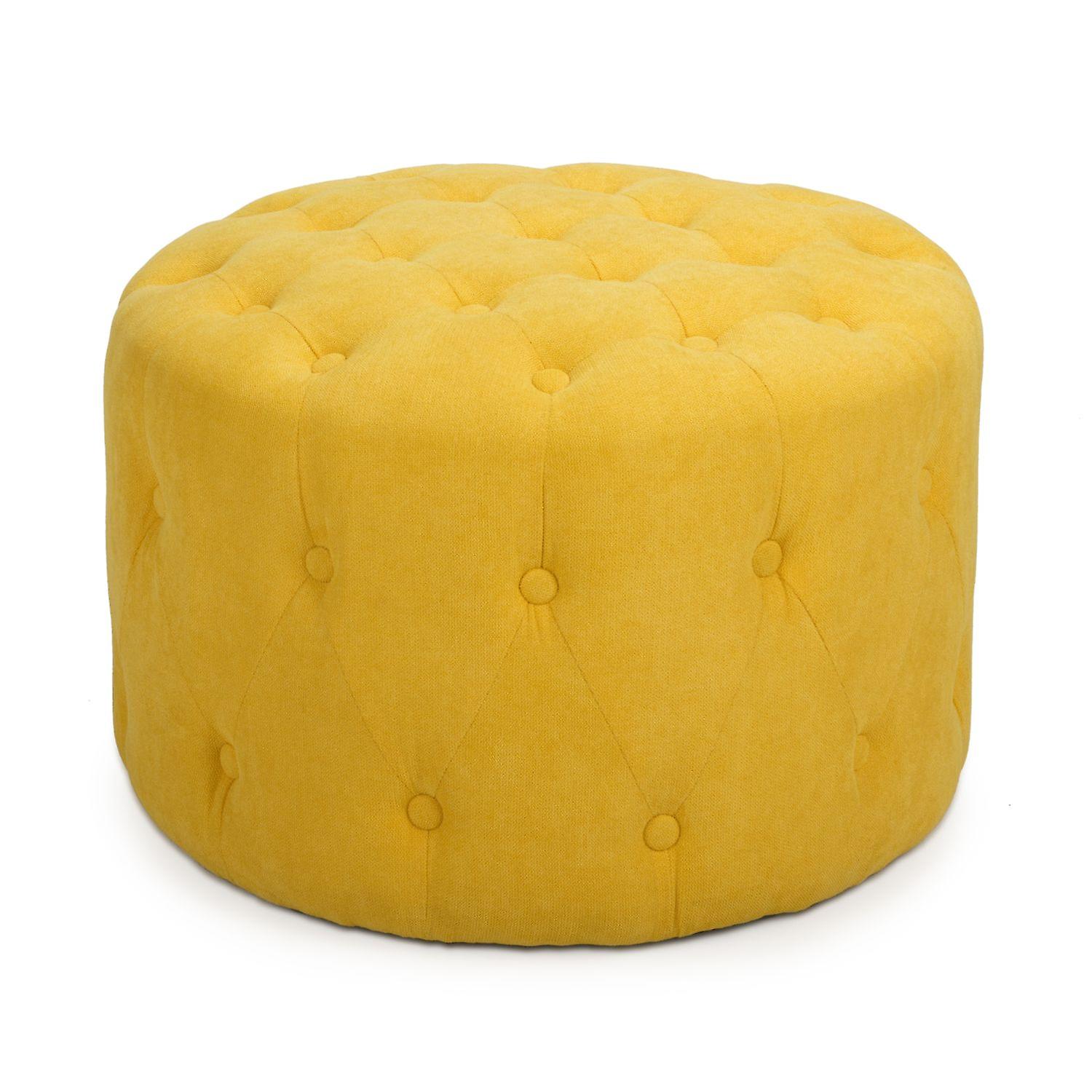 Wreschner Small Round Sunny Yellow Pouffe