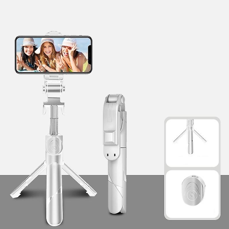 Bluetooth White  Mobile Phone Selfie Stick,Style: Bluetooth White